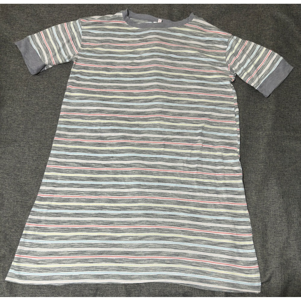 Secret Treasures Womens 3X Nightgown Grey Striped Short Sleeve ST12603GB